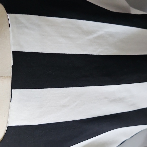 Agnes Orinda Black and White Striped Peplum Blouse - Picture 5 of 16